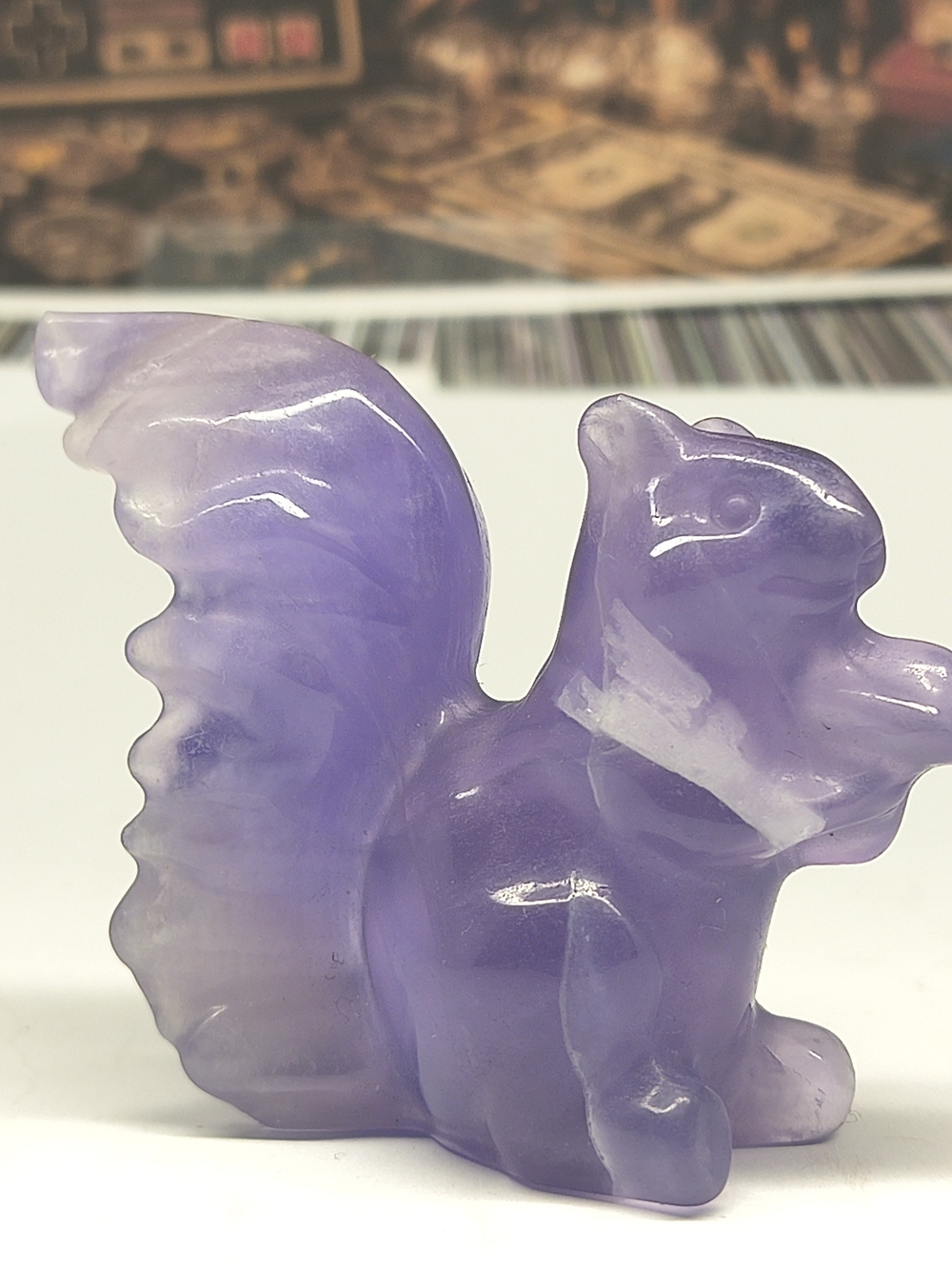 Purple Quartz Crystal Squirrel Figurine - Picture 2 of 9